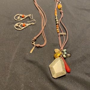 Silpada Rope necklace and silver earring set